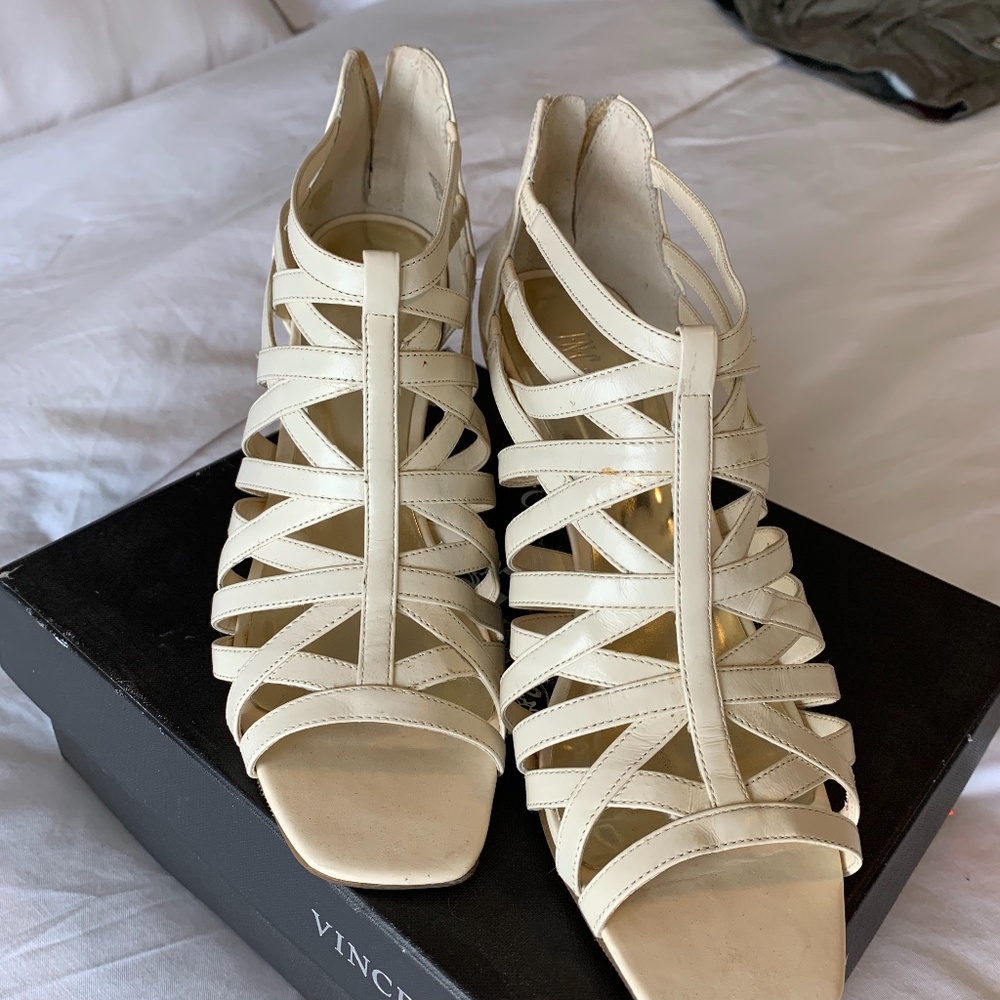 INC zipper back sandals